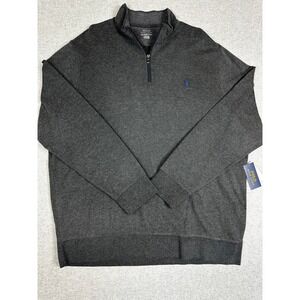 Polo Ralph Lauren Mens XXL Grey Heather Quarter Zip Pullover Preppy NWT